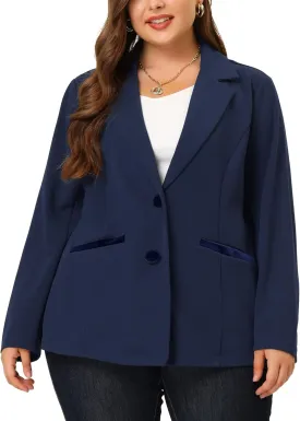 Agnes Orinda Blazers for Women Plus Size Notched Lapel V Neck Business Casual Outfits Suit Jacket Work Fall Blazers