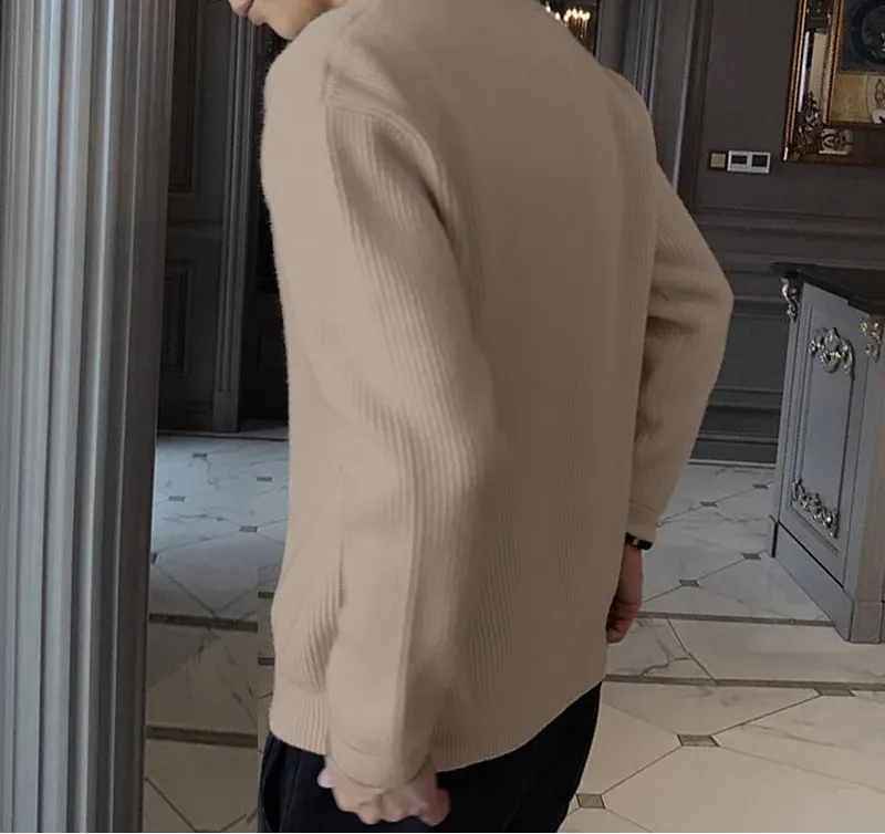 Aidase Tops Korean Style Casual New Men Texture Cardigan Sweater Autumn Winter Hot Sale Zipper Long Sleeved Sweaters S-5XL