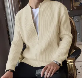 Aidase Tops Korean Style Casual New Men Texture Cardigan Sweater Autumn Winter Hot Sale Zipper Long Sleeved Sweaters S-5XL