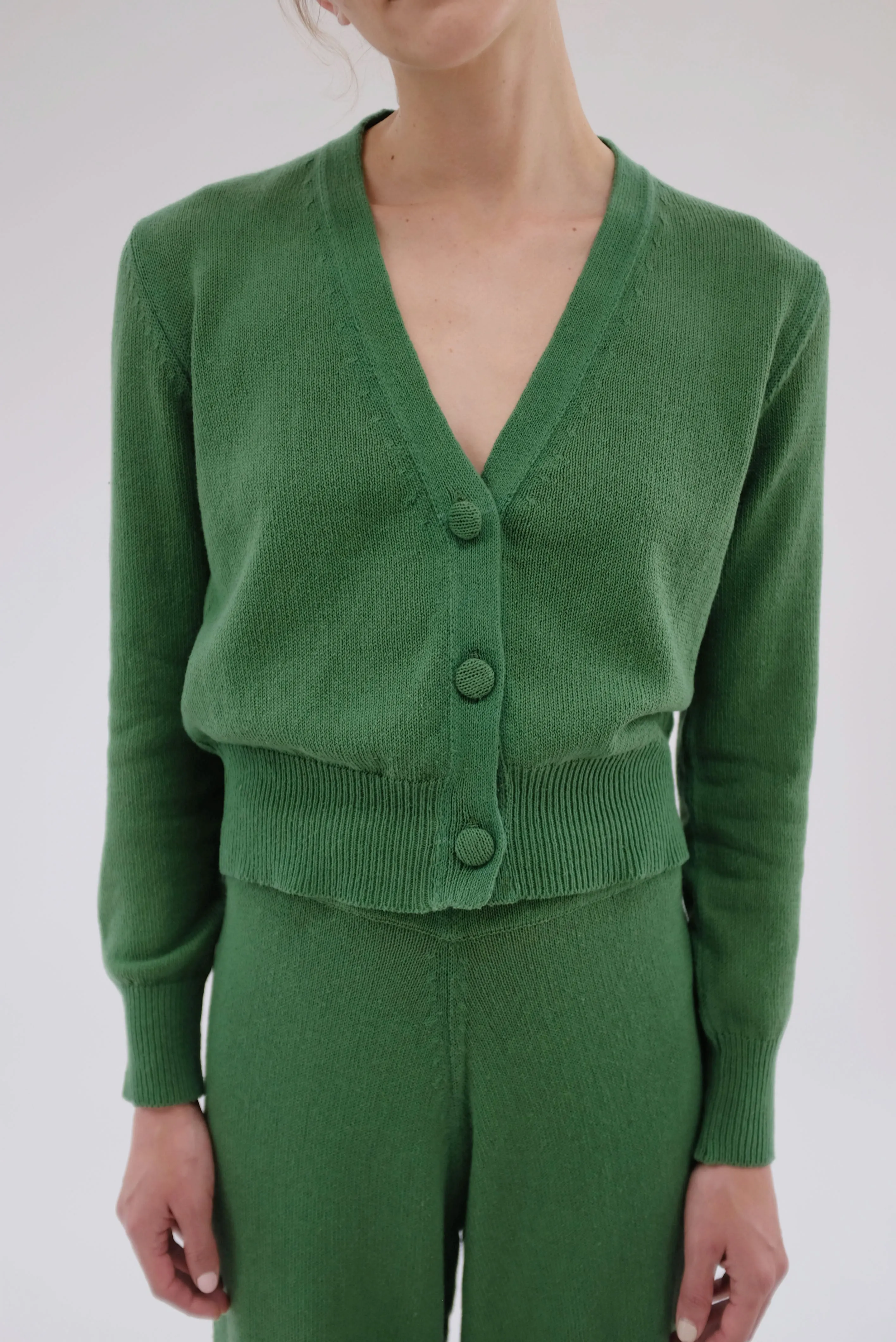 Beklina Cotton Knit Cardigan Cypress