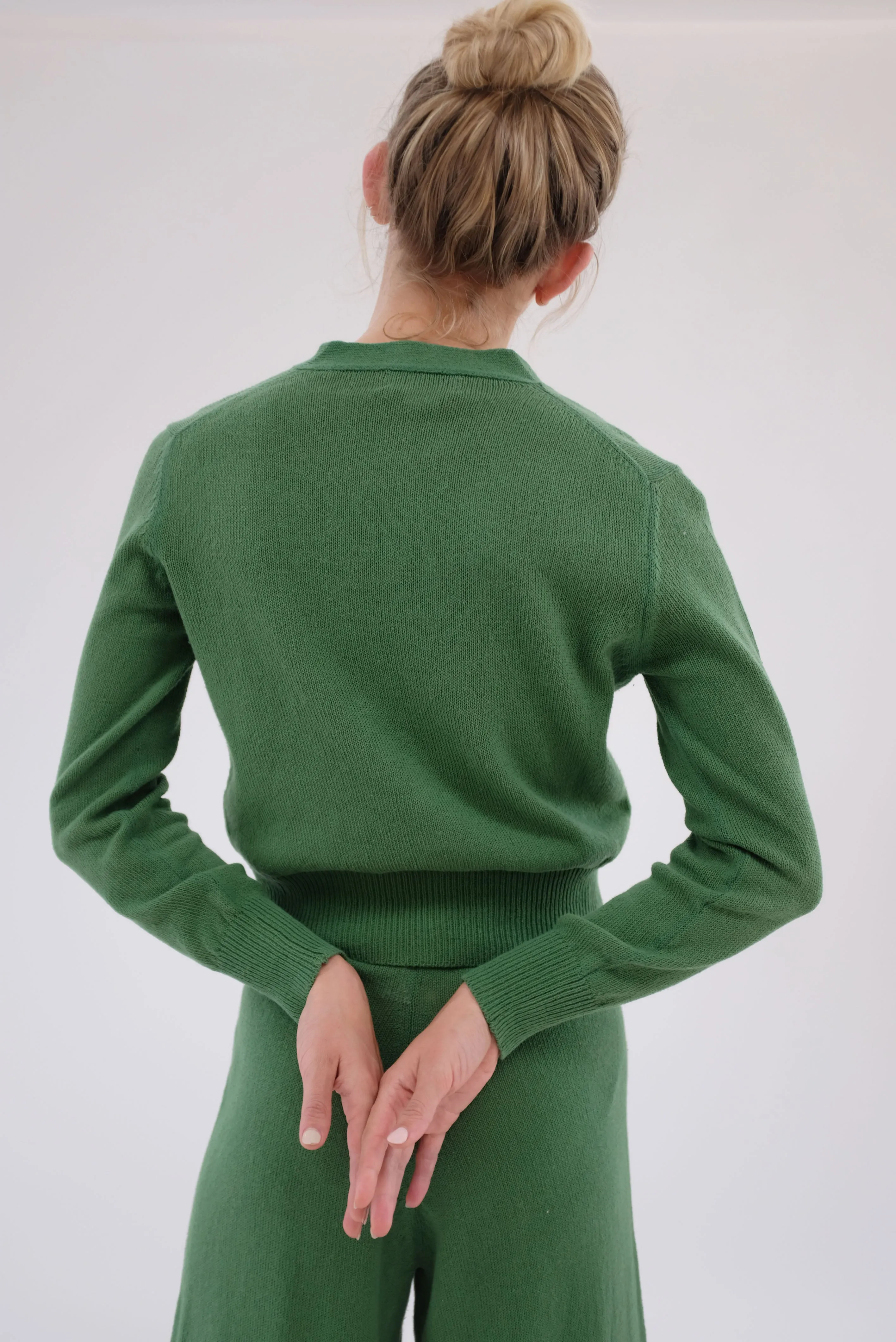 Beklina Cotton Knit Cardigan Cypress