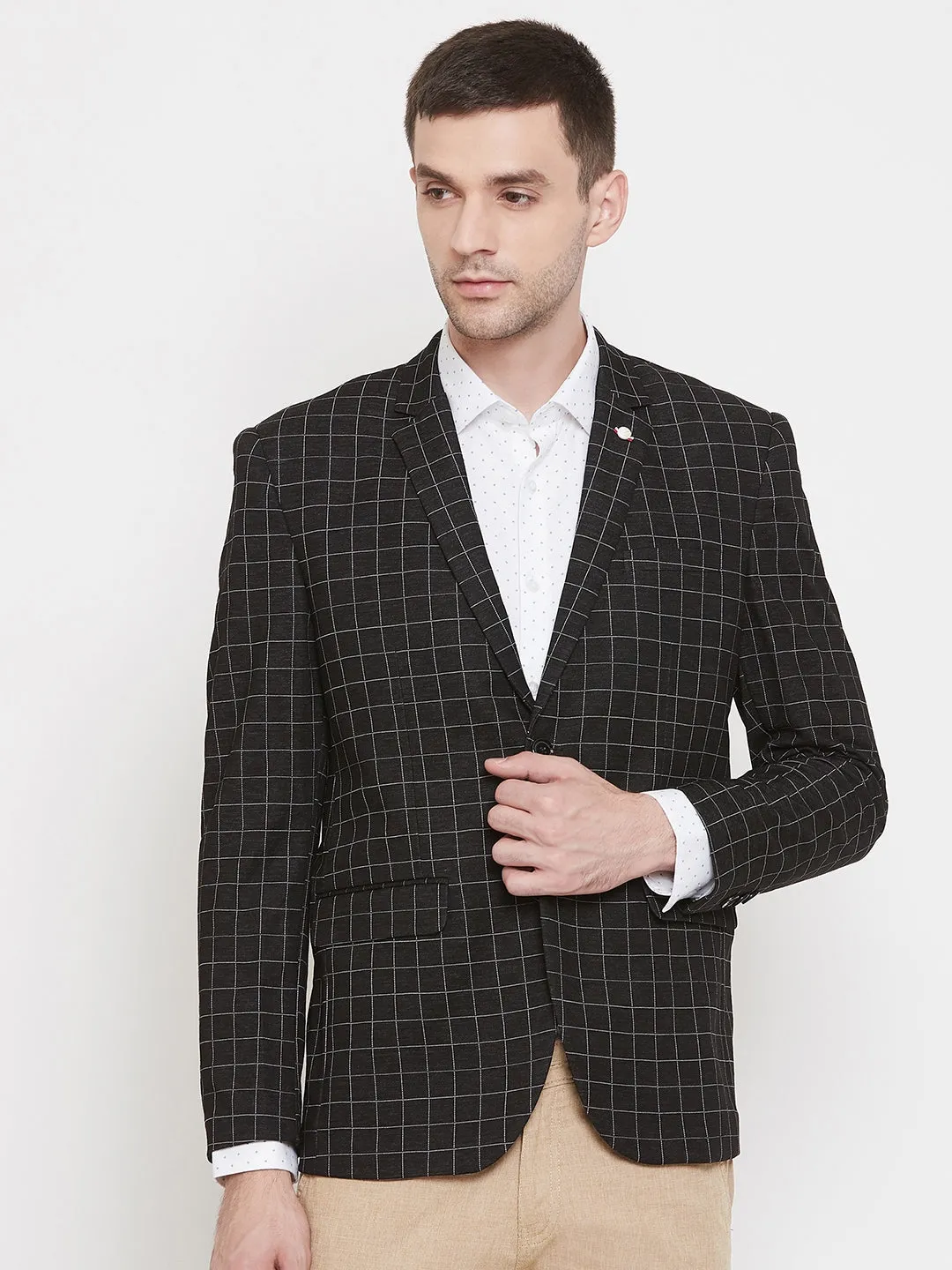 Black Checked Blazer