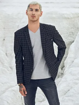 Black Checked Blazer