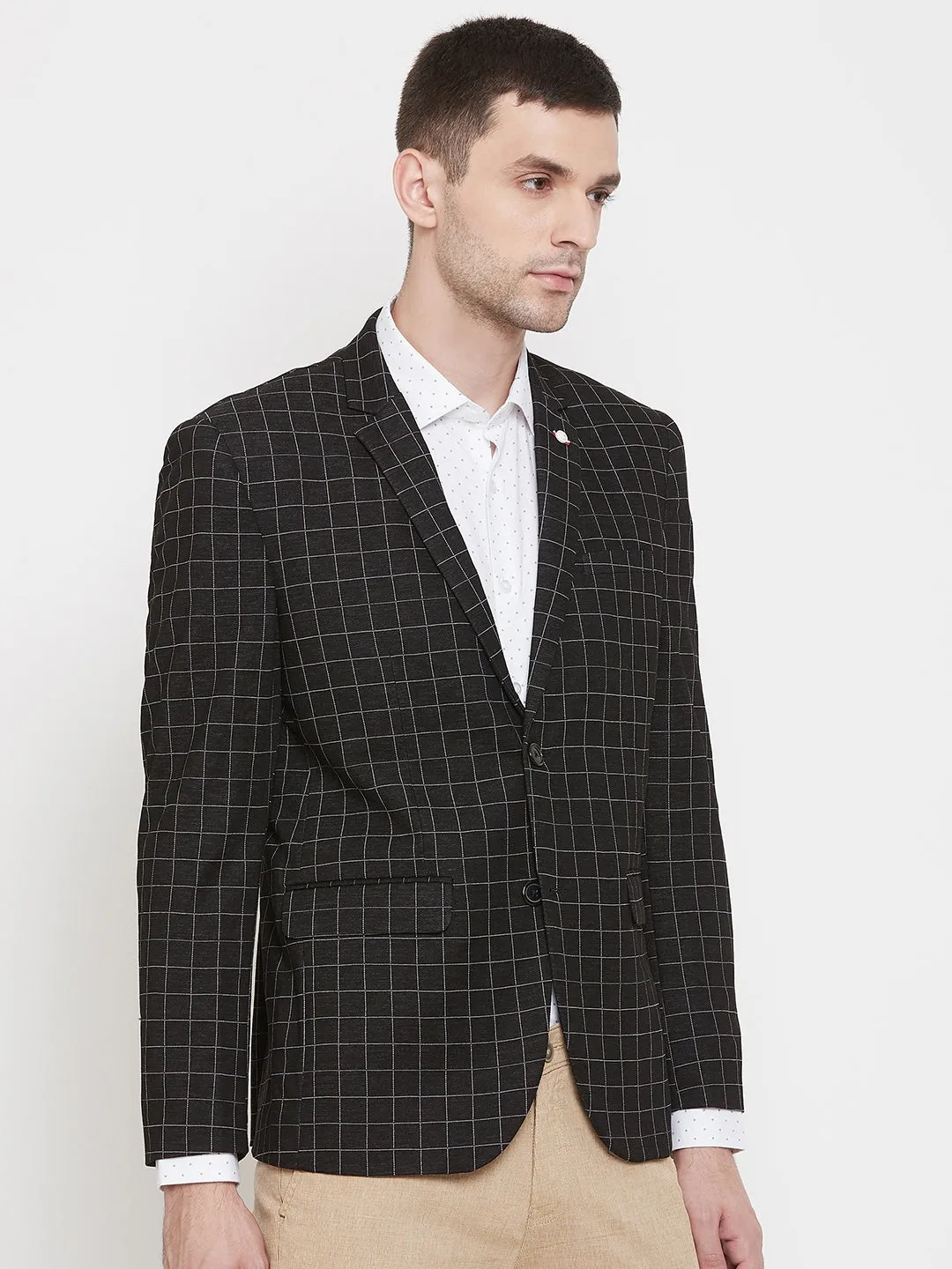 Black Checked Blazer
