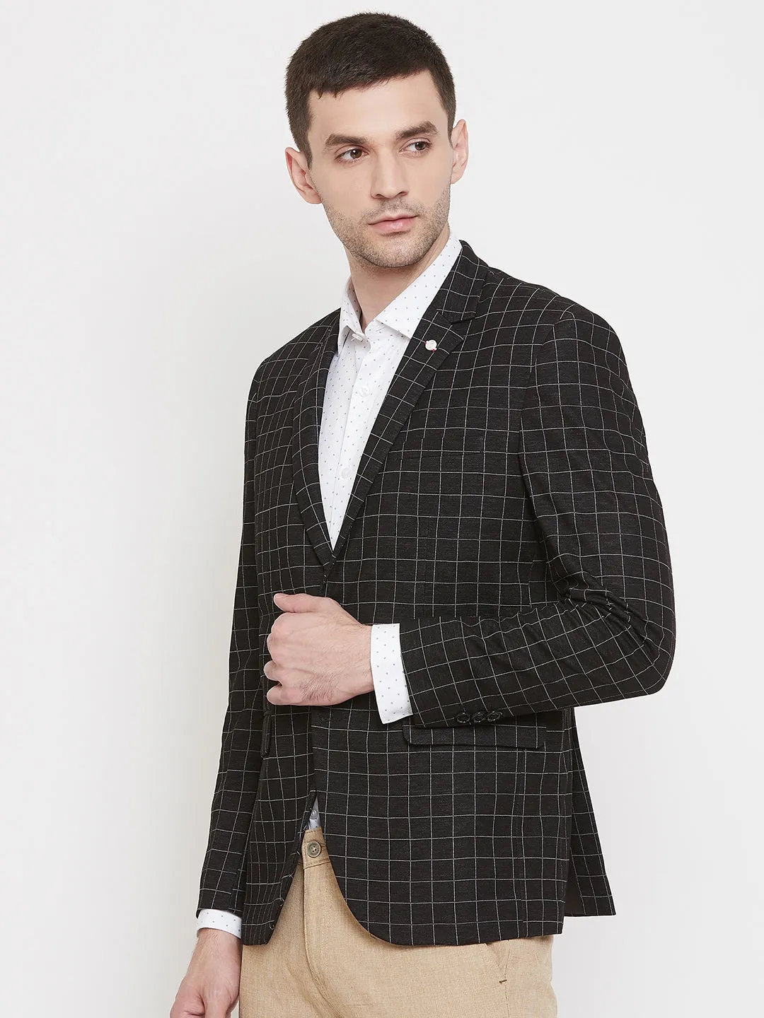 Black Checked Blazer