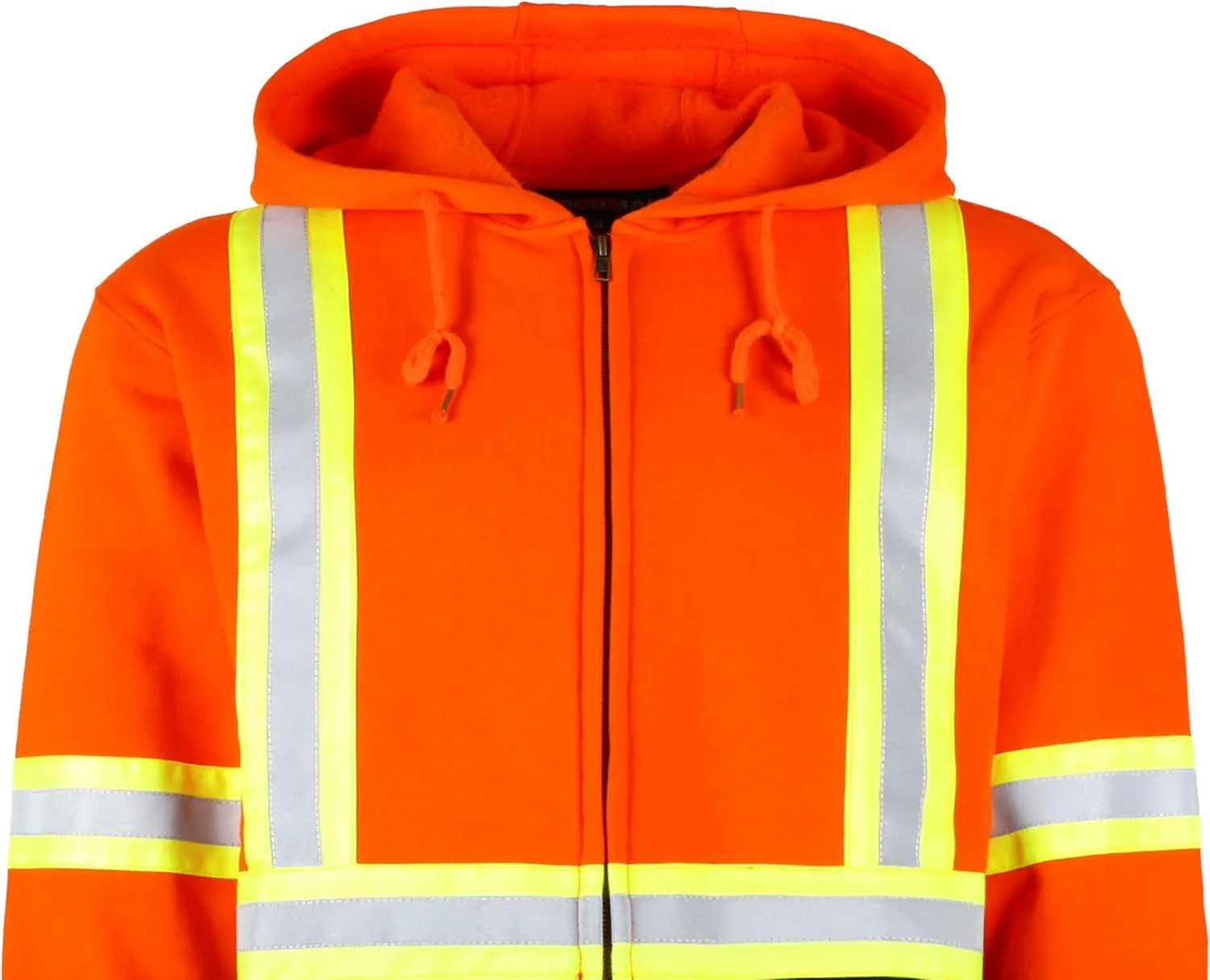 BOCOMAL FR Hoodies High Visibility 10.5oz Cottion Fleece Zipper Hi Vis Flame Resistant Reflective Hooded Sweatshirts