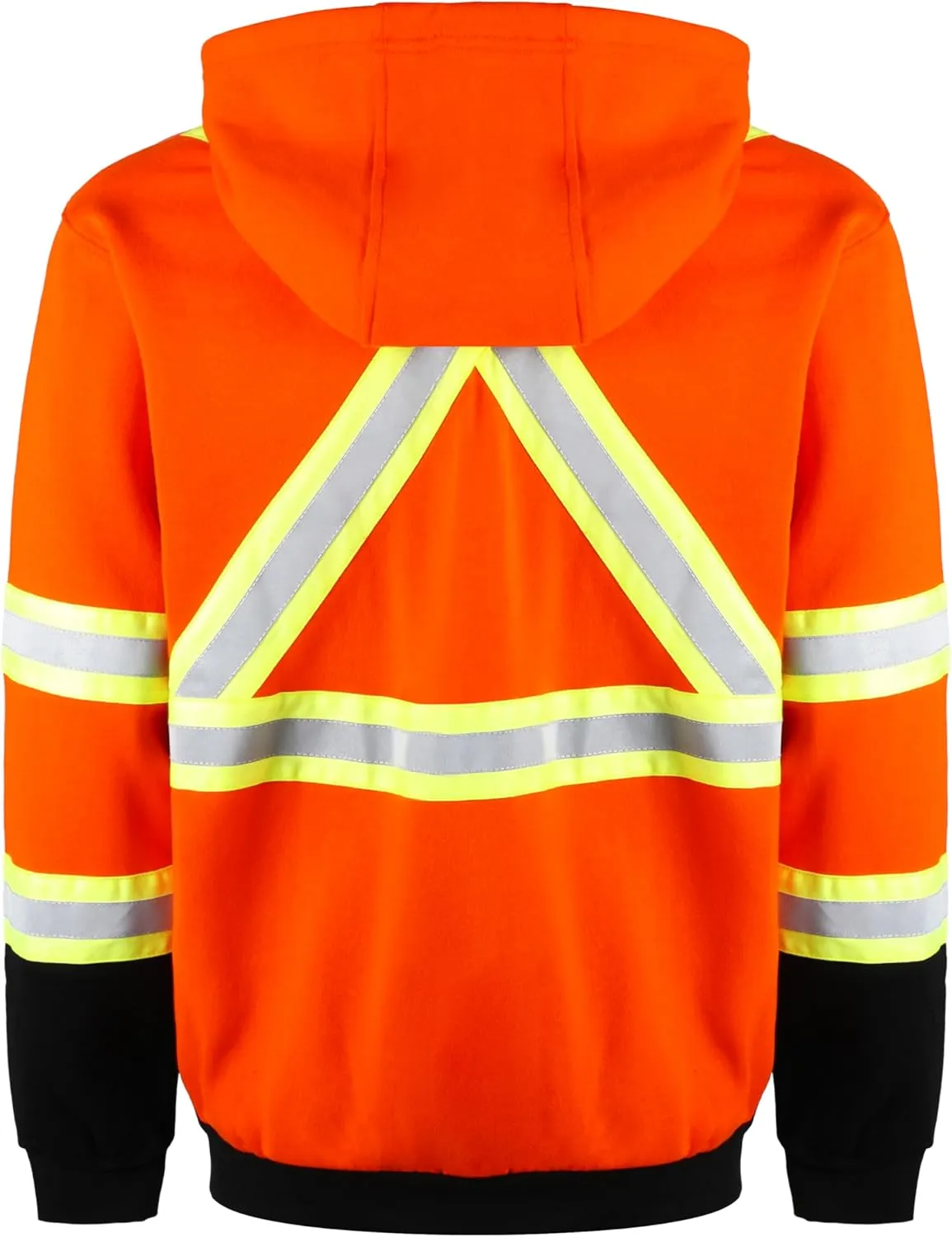 BOCOMAL FR Hoodies High Visibility 10.5oz Cottion Fleece Zipper Hi Vis Flame Resistant Reflective Hooded Sweatshirts