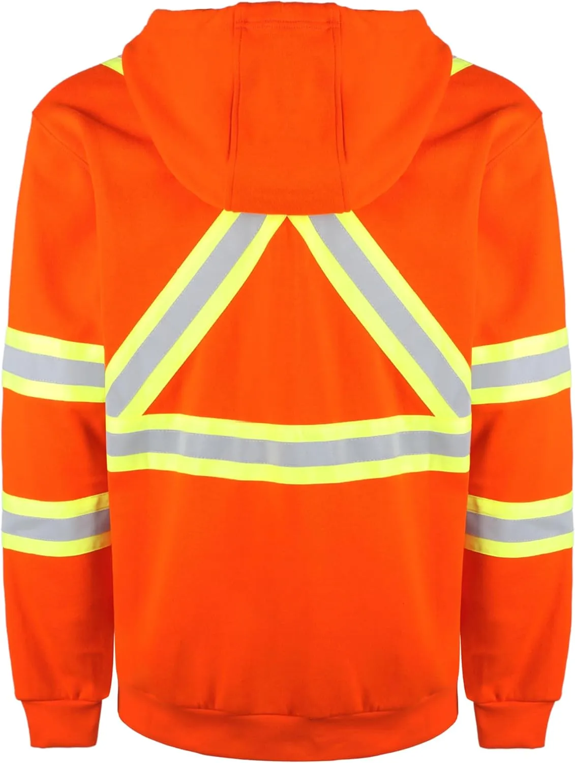 BOCOMAL FR Hoodies High Visibility 10.5oz Cottion Fleece Zipper Hi Vis Flame Resistant Reflective Hooded Sweatshirts
