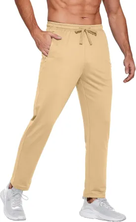 COOFANDY Men's Sweatpants Open Bottom Lightweight Athletic Running Joggers Gym Workout Pants with Zipper Pockets