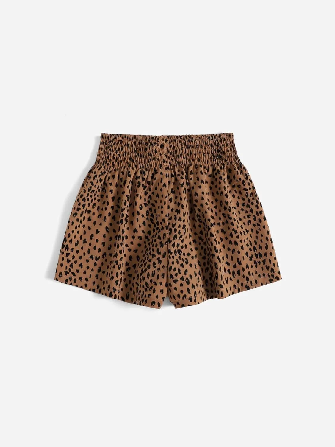 Floerns Girls Elastic Waist Wide Leg Loose Fit Floral Print Paperbag Shorts