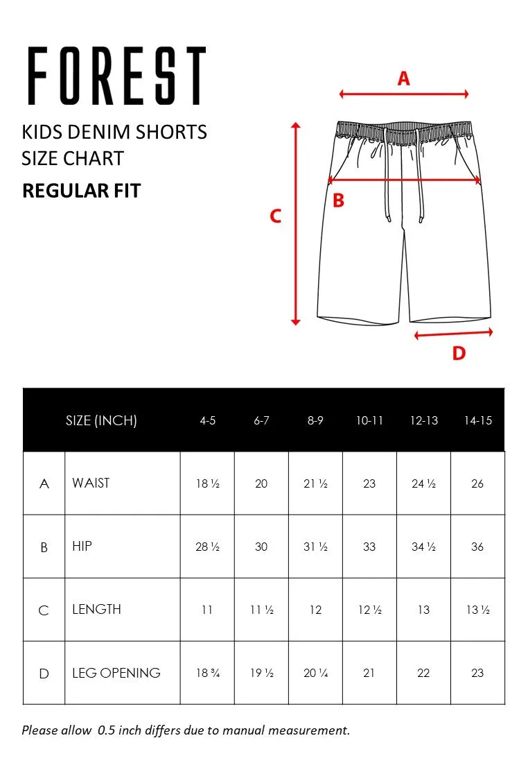 Forest Kids Girl Elastic Waist Short Pants Denim Paperbag Shorts | Seluar Budak Perempuan - FK865004