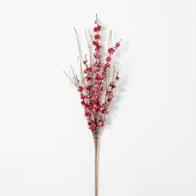 Frosted Red Berry & Twig Spray