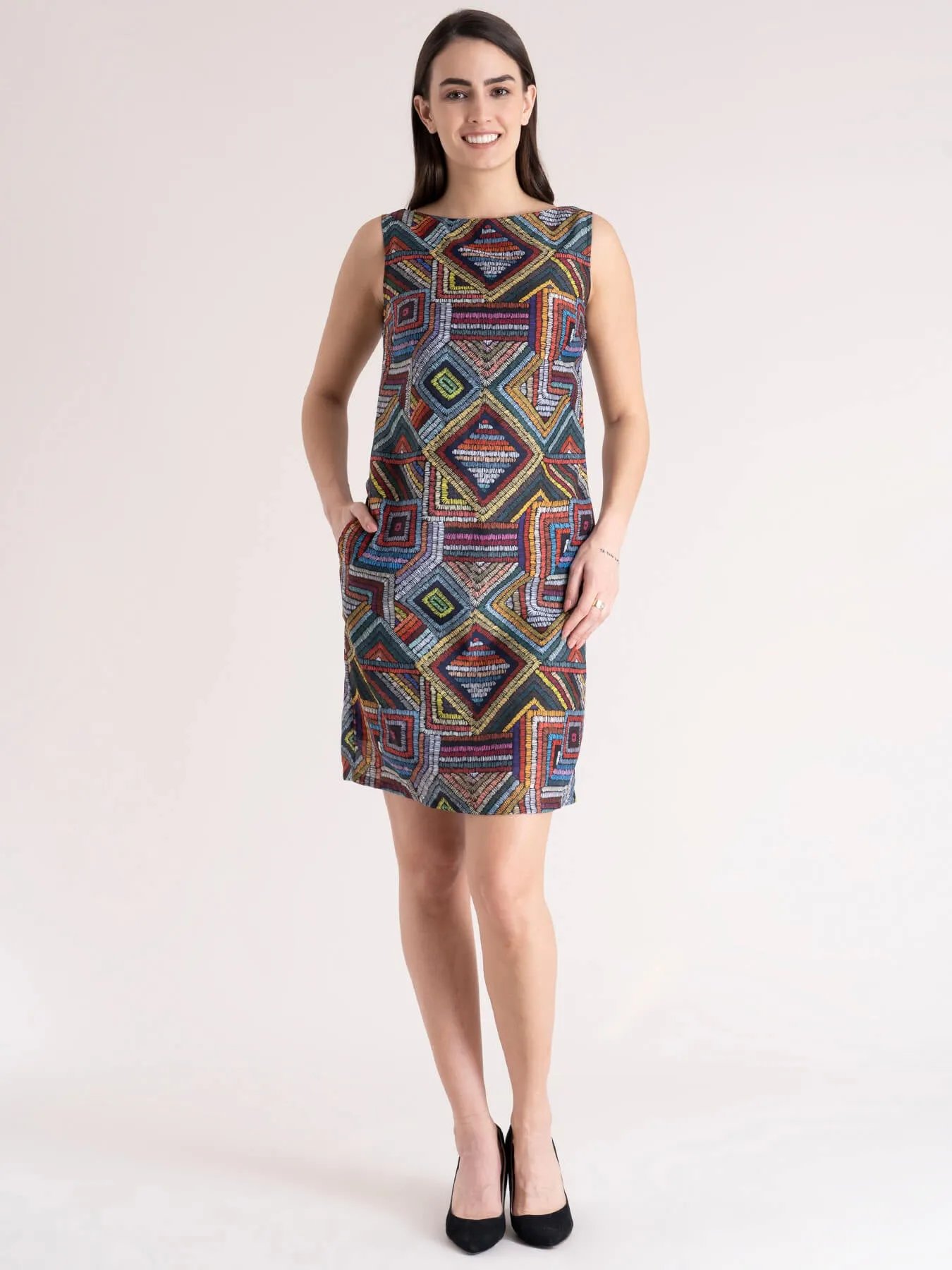 Geometric Print Dress - Multicoloured