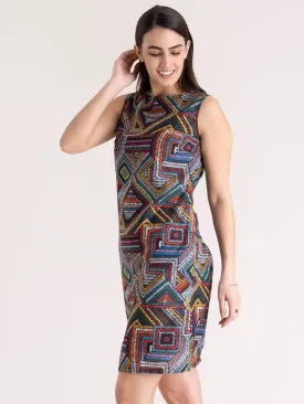 Geometric Print Dress - Multicoloured