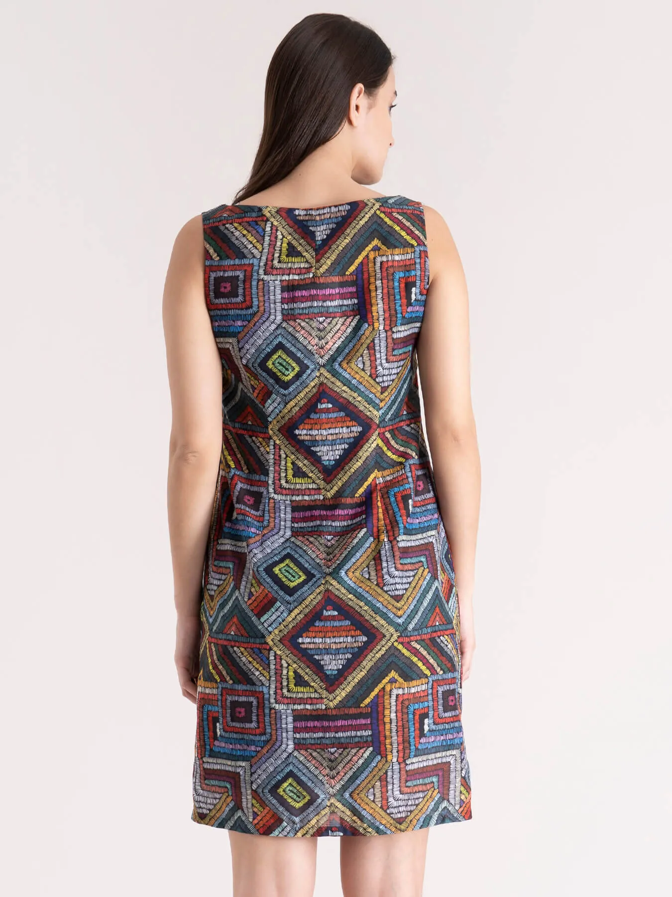 Geometric Print Dress - Multicoloured