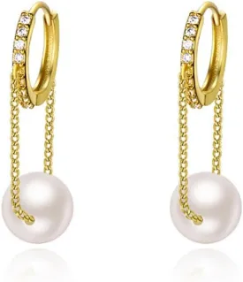 Gold Silver Chain Earrings for Women Gold Huggie Hoop Earrings Tassel Chain Huggie Dangle Earrings