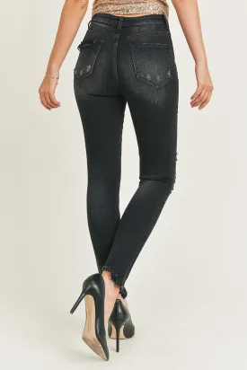 High Rise Vintage Washed Skinny Jeans - Plus