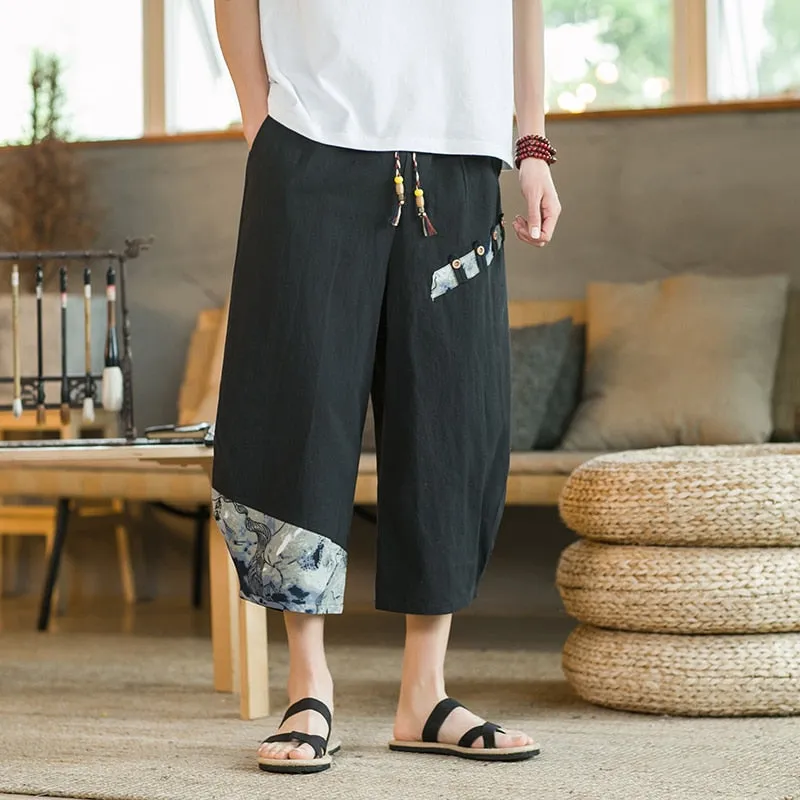 Japanese Cotton Breathable Linen Cropped Pants