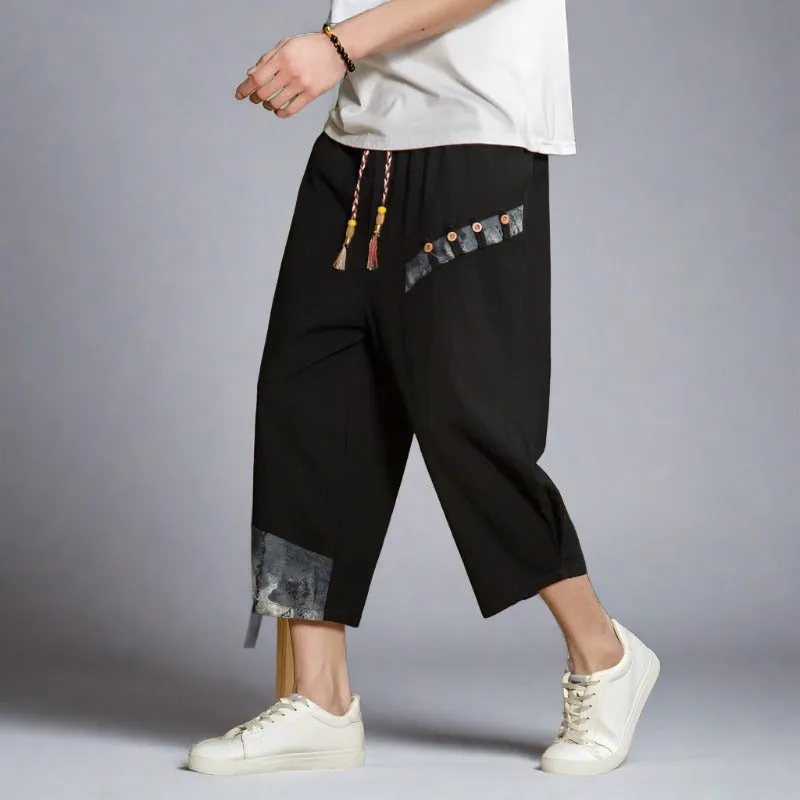 Japanese Cotton Breathable Linen Cropped Pants