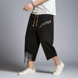 Japanese Cotton Breathable Linen Cropped Pants