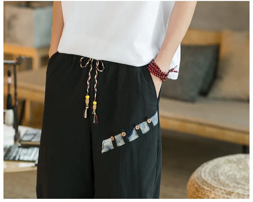 Japanese Cotton Breathable Linen Cropped Pants