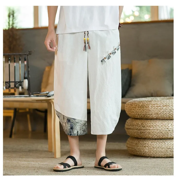 Japanese Cotton Breathable Linen Cropped Pants