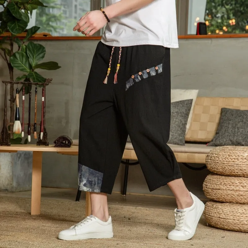 Japanese Cotton Breathable Linen Cropped Pants