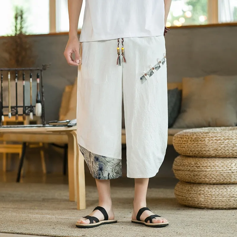 Japanese Cotton Breathable Linen Cropped Pants