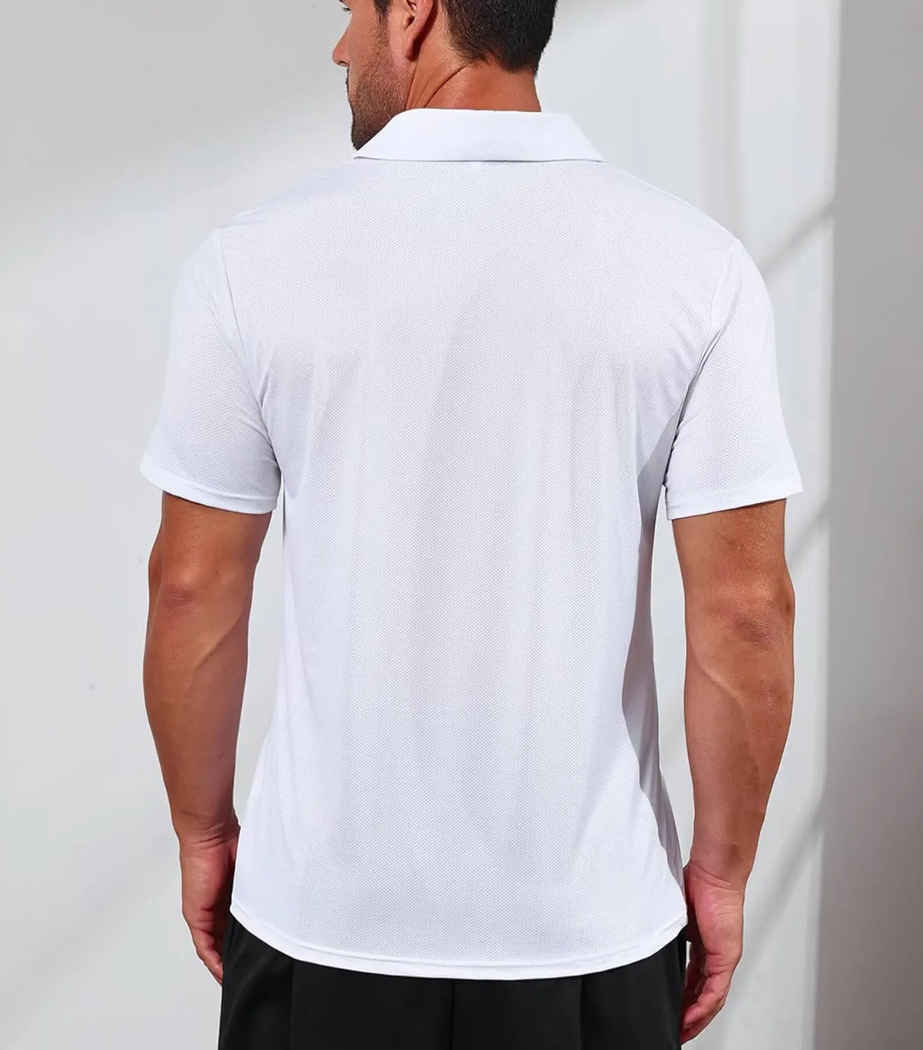Lexiart Men's Cool Feeling Athletic Golf Polo Shirt Short Sleeve Performance Moisture Wicking Collared Tops