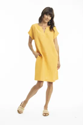 Linen Dress Shift cap slv NEW