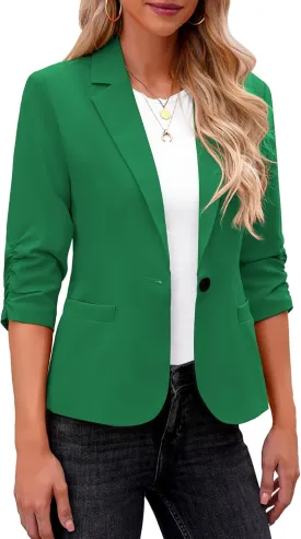 LookbookStore Blazers for Women Suit Jackets Dressy 3/4 Sleeve Blazer Business Casual Outfits for Work