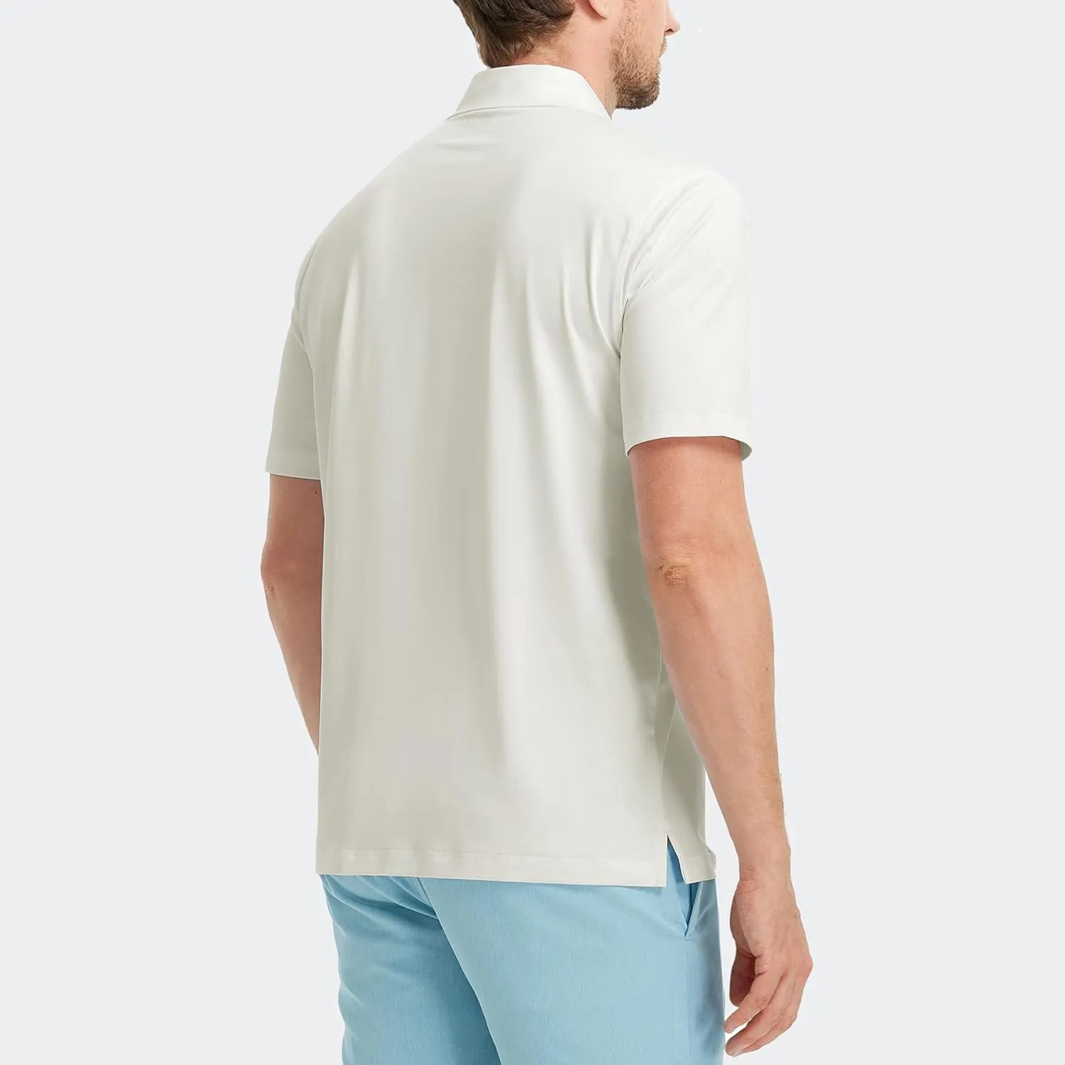 M MAELREG Golf Shirts for Men Dry Fit Moisture Wicking Performance Solid Collared Casual Mens Polo Shirts Short Sleeve