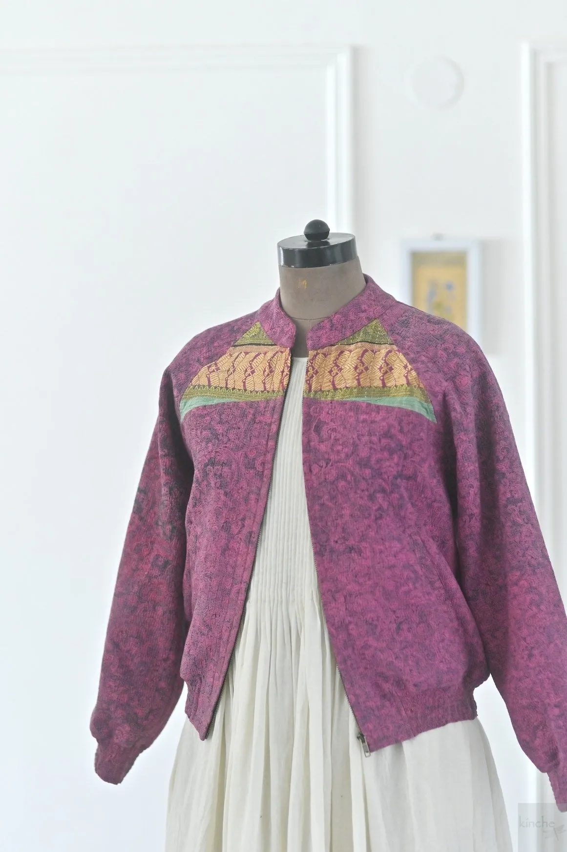 Medium, Adeline Jacket in a beautiful Vintage Print, Quilted Cotton Kantha