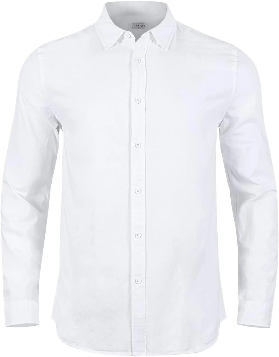 Mens Casual Long Sleeve Cotton Linen Shirts Buttons Down Solid Plain Roll-Up Sleeve Summer Beach Shirts