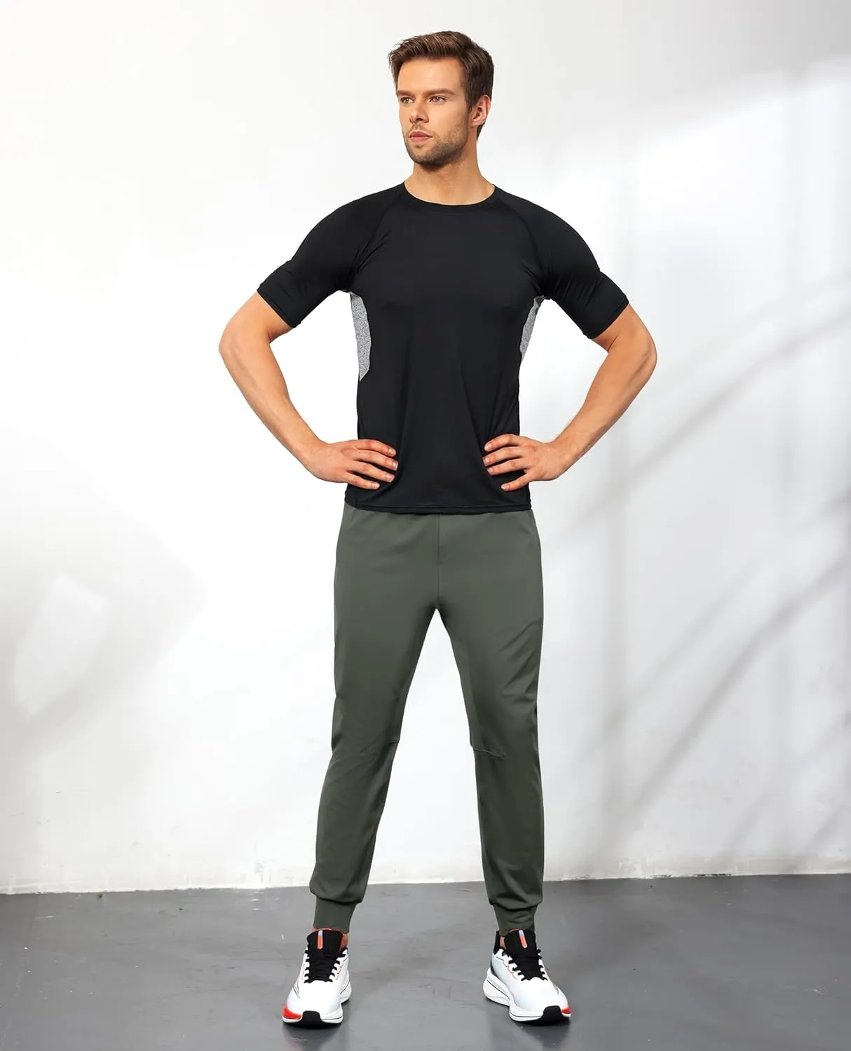 Mens Sweatpants Athletic Pants Workout Track Pants Traning Pants with Zipper Pockets Joggers for Men Gym, Running