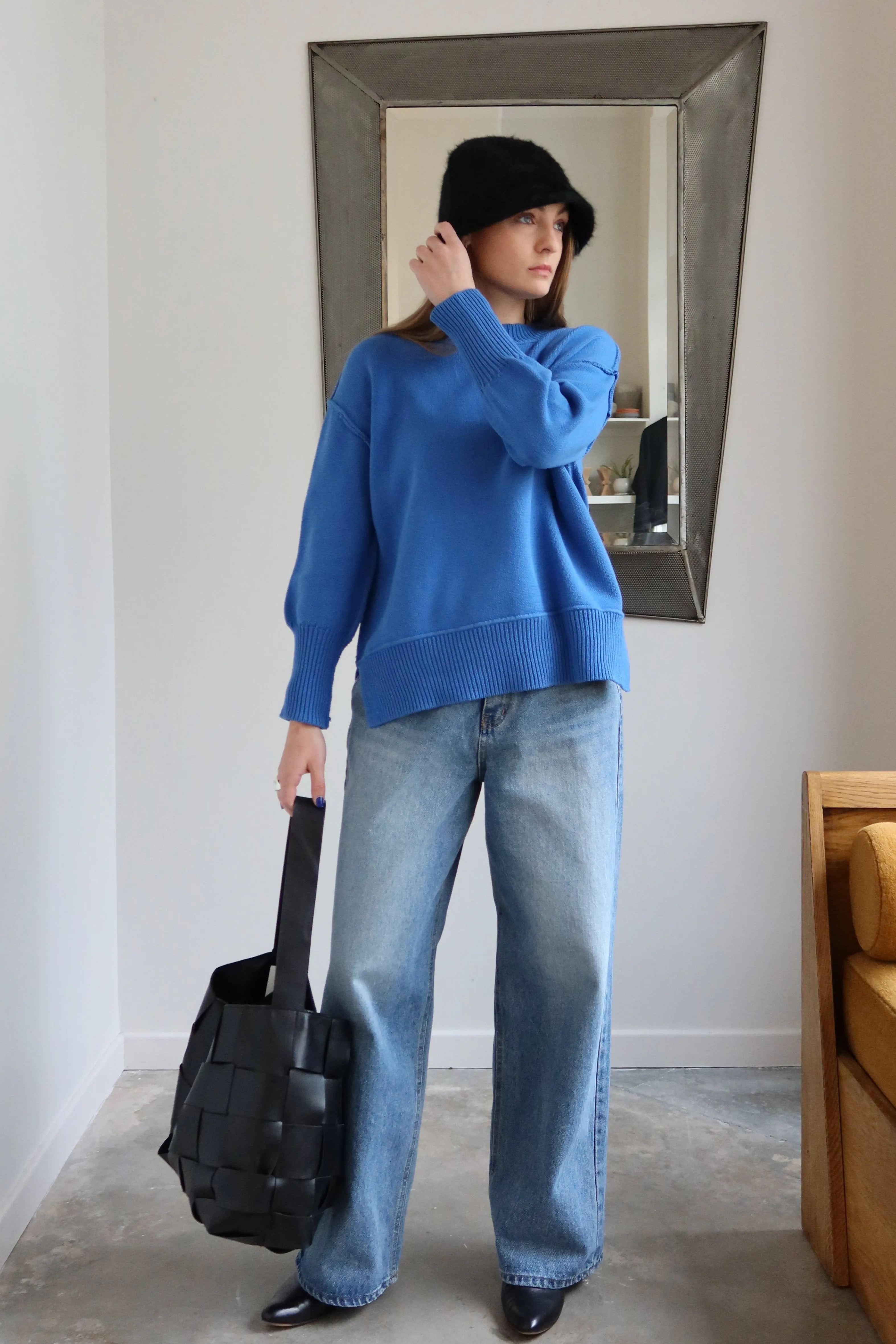 Mid Wash Loose Wide Leg Jeans