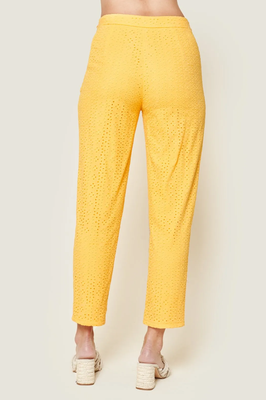 Morning Glory Eyelet Cropped Trouser Pants