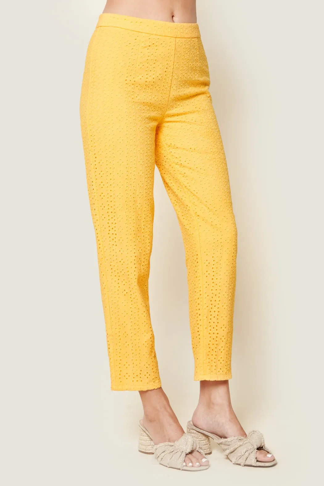 Morning Glory Eyelet Cropped Trouser Pants