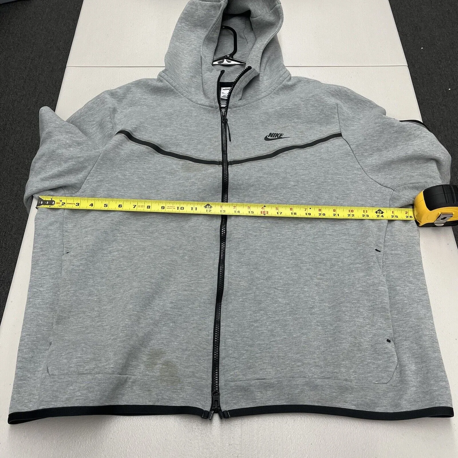 Nike Tech Fleece Hoodie Dark Heather Grey Black Full Zip CU4489-063 Men's 2XL