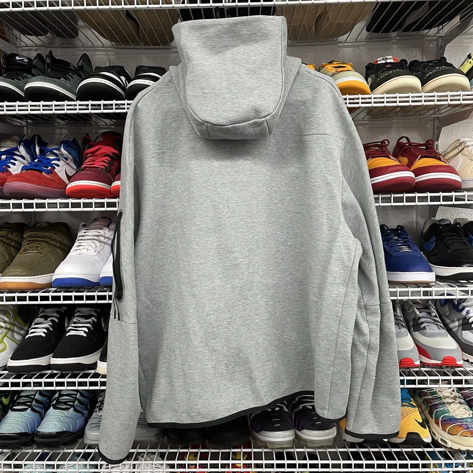 Nike Tech Fleece Hoodie Dark Heather Grey Black Full Zip CU4489-063 Men's 2XL