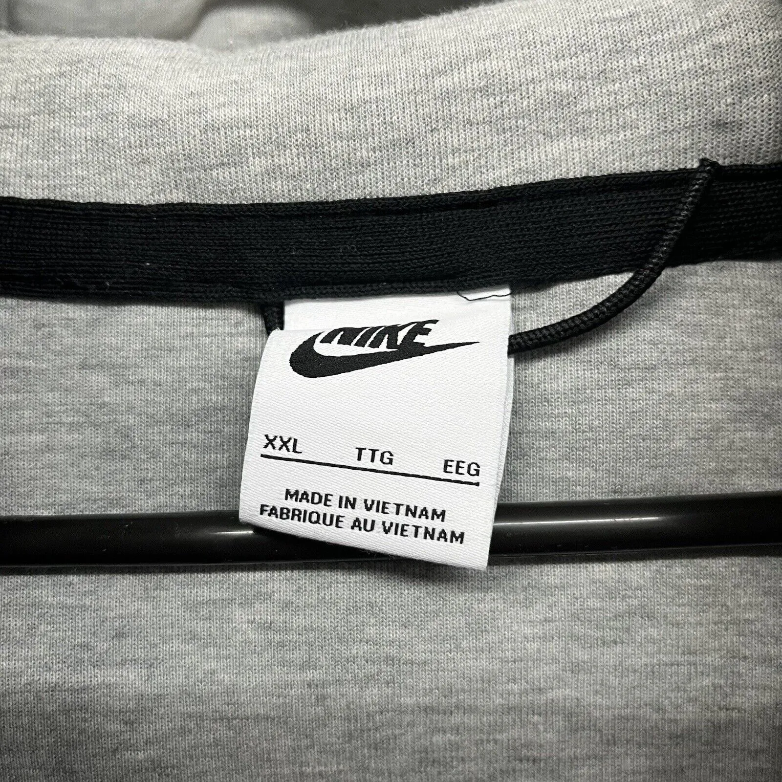 Nike Tech Fleece Hoodie Dark Heather Grey Black Full Zip CU4489-063 Men's 2XL