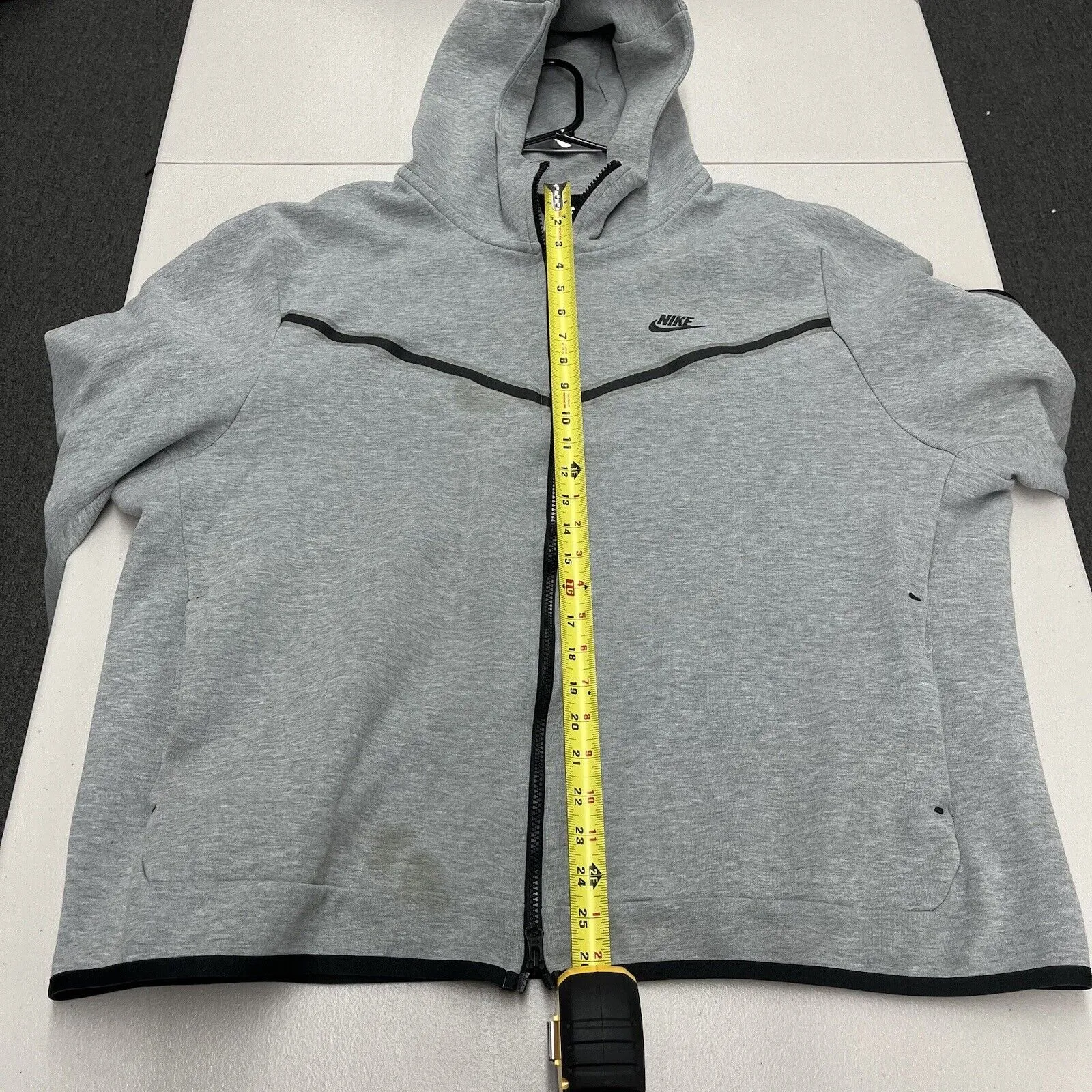 Nike Tech Fleece Hoodie Dark Heather Grey Black Full Zip CU4489-063 Men's 2XL