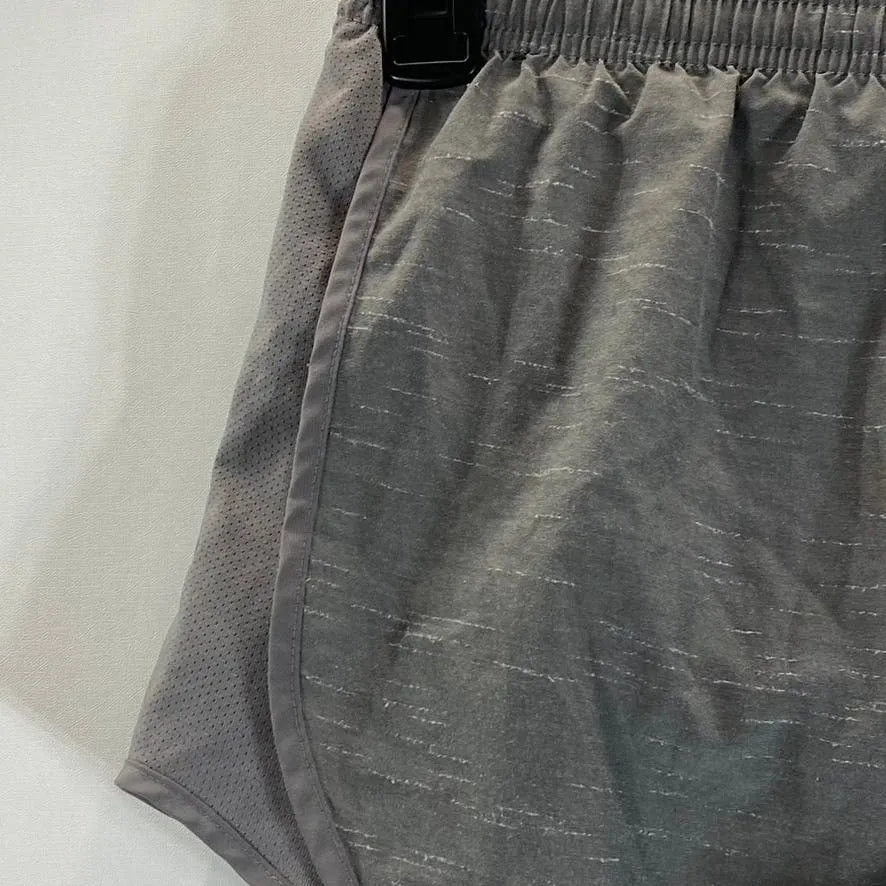 NIKE Women’s Gunsmoke Wolf Gray Dri-FIT Brief-Lined Tempo Running Shorts SZ L