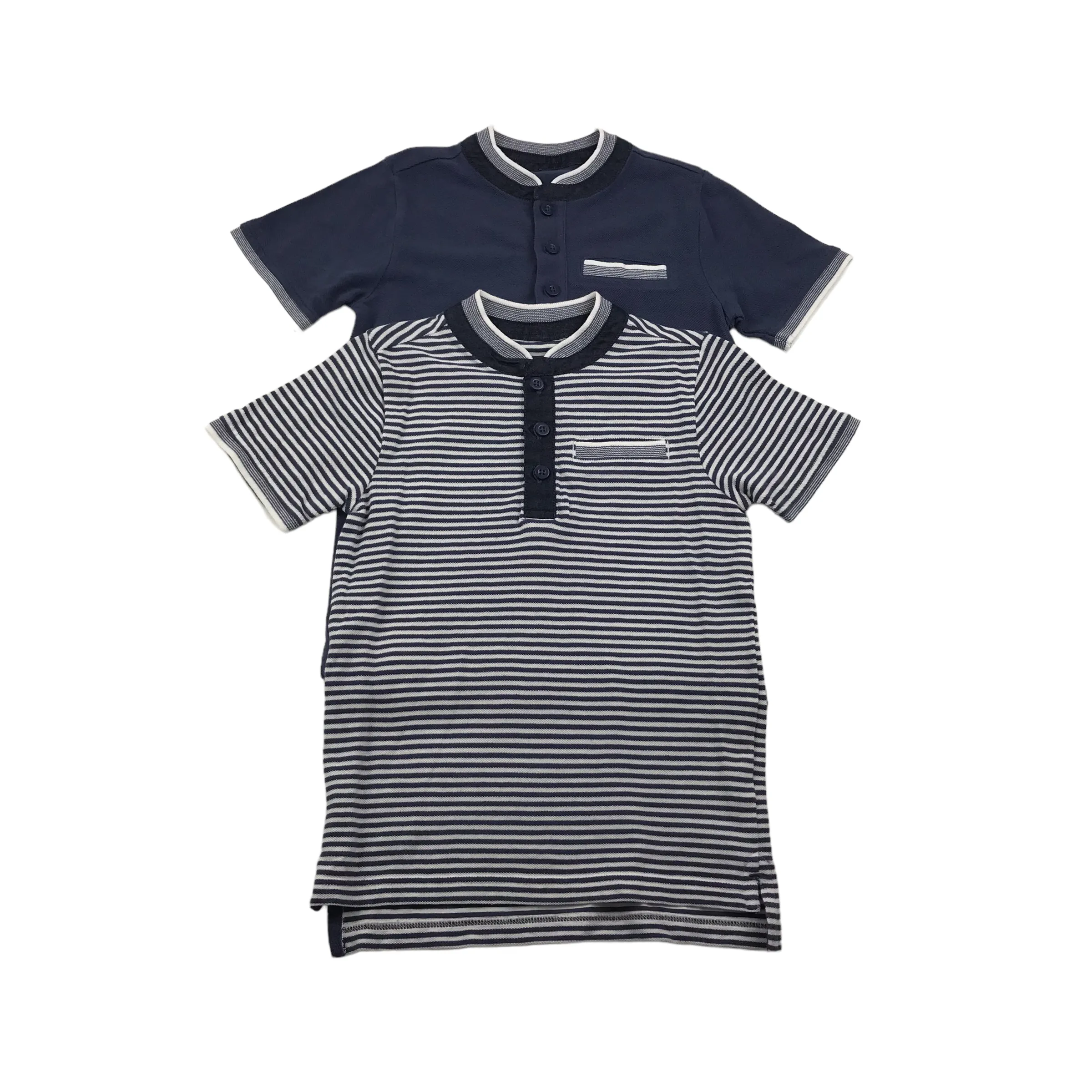 Nutmeg Navy and White Cotton Polo-style T-shirt Set Age 5