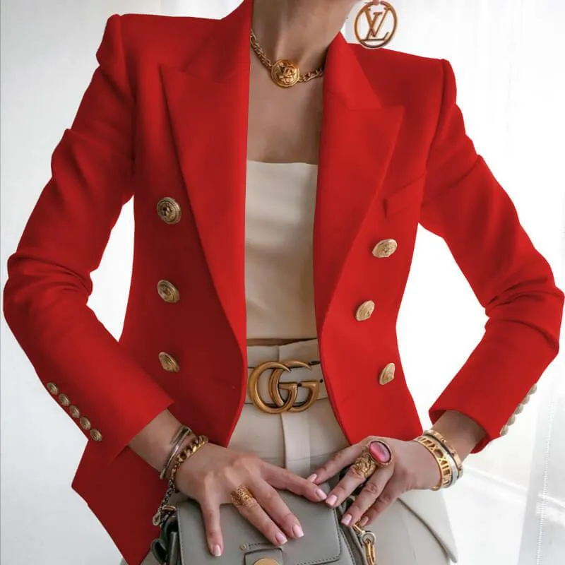 OL Soild Lapel Breasted Blazer