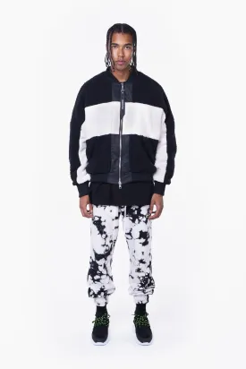 panel sherpa bomber / black   ivory