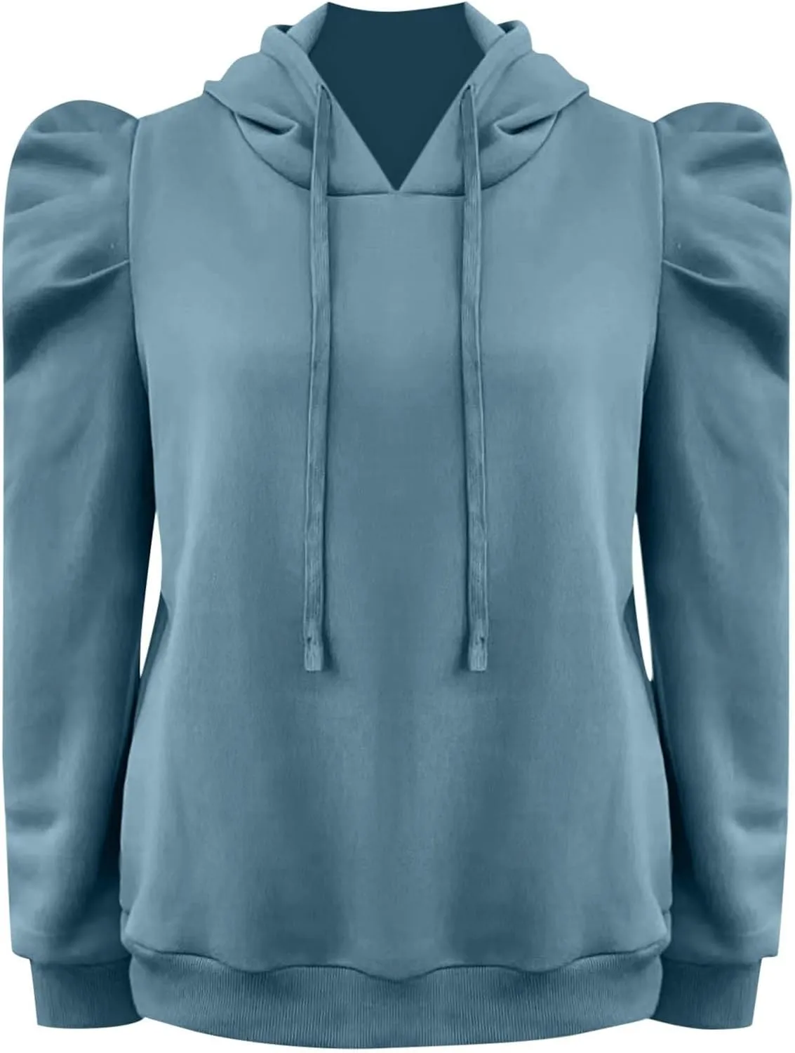 PTOLOCIF Hoodies for Women Fashion Tops Lightweight Drawstring Pullover Sweatshirts Long Sleeve Shirts Loose Fit Solid Blouse