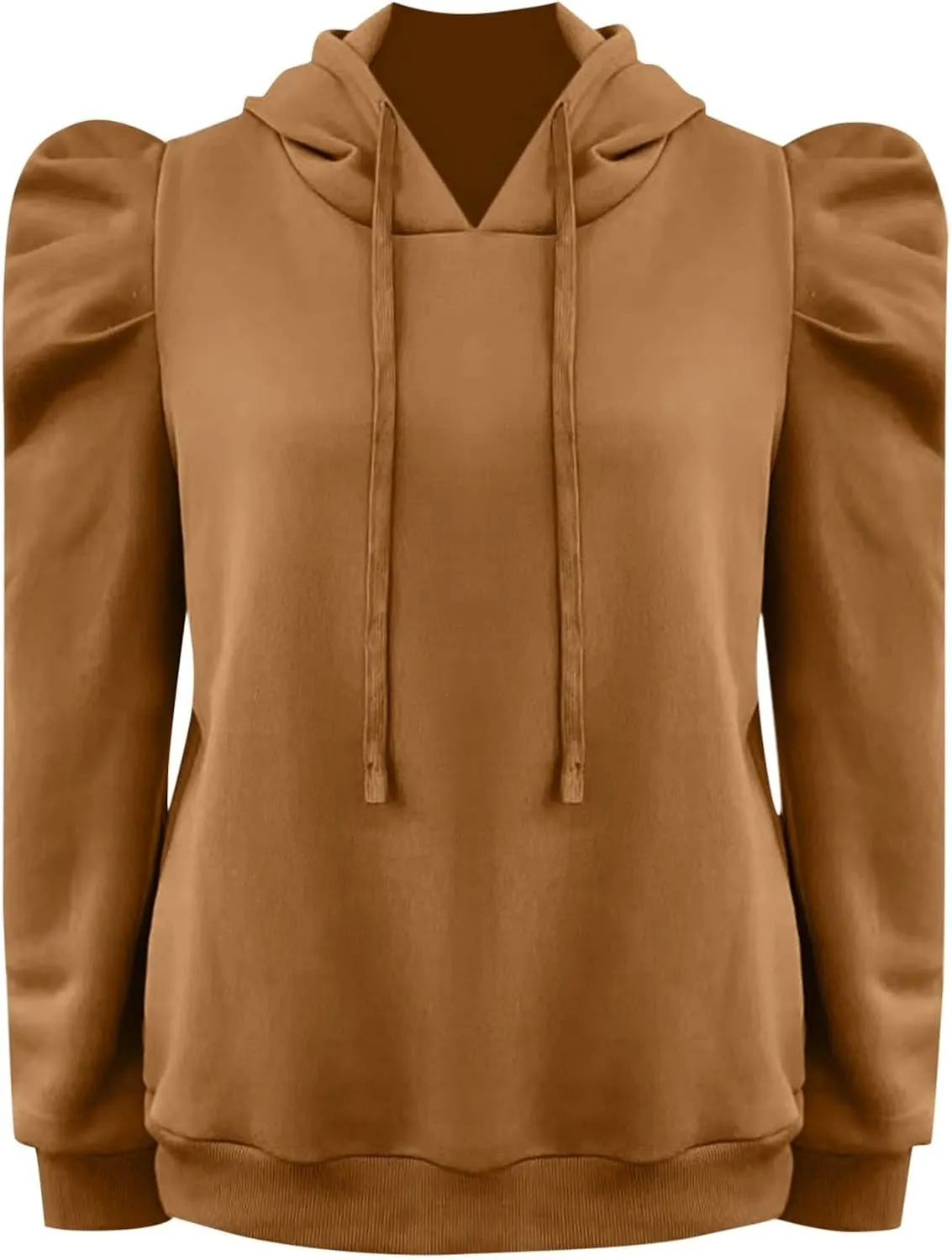 PTOLOCIF Hoodies for Women Fashion Tops Lightweight Drawstring Pullover Sweatshirts Long Sleeve Shirts Loose Fit Solid Blouse
