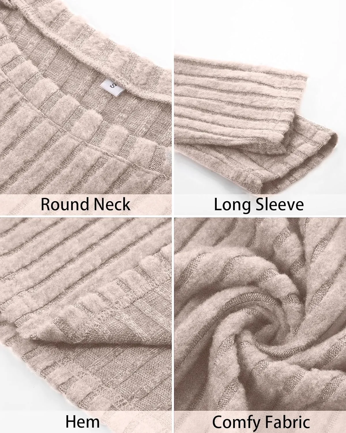 Riyiper 3 Pack Women's Long Sleeve Sweater Tunic Dresses - Loose Fitting Knit Crew Neck for Casual Fall Winter