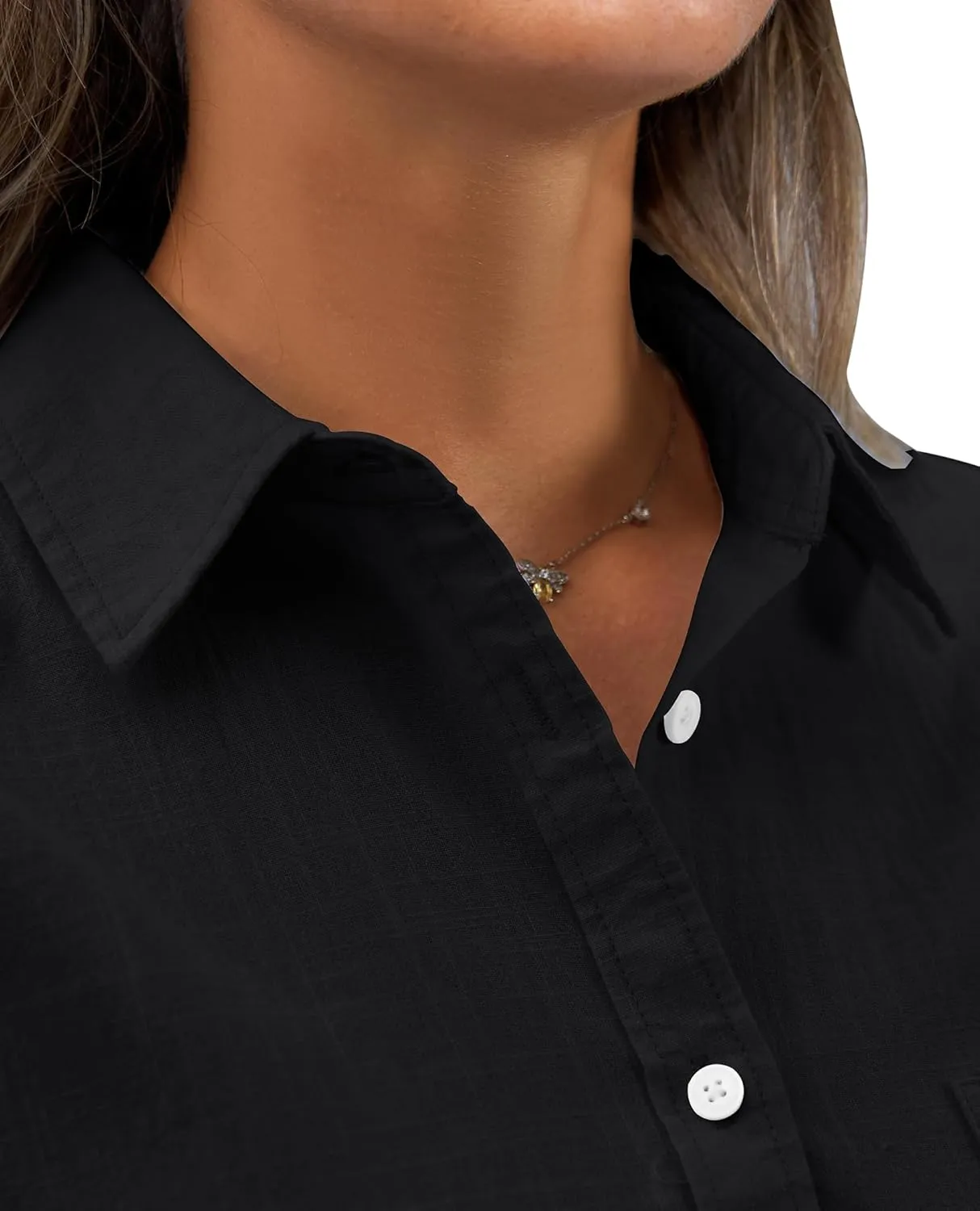 siliteelon Womens Button Down Shirt Linen Button Up Shirts for Women Long Sleeve Summer Shirt Collared Blouse Linen Tops